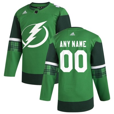 Tampa Bay Lightning Men's Adidas 2020 St. Patrick's Day Custom Stitched NHL Jersey Green